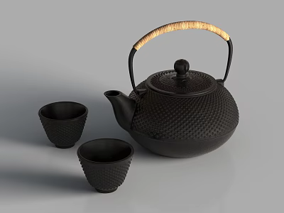Chinese Style Quiet Teapot Iron Pot Chinese Style Teapot Iron Pot Teapot Teapot Tea Set Quiet Style Teapot 3d model
