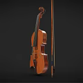 Classic Musical Instrument Violin With Handcrafted Bow And Smooth Wooden Finish