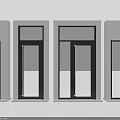 Sleek Modern Doors In Different Styles With Black Frames And White Walls 3d model