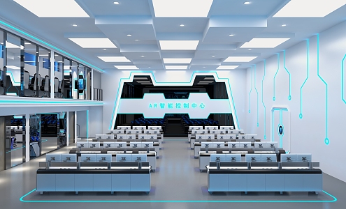 modern command center 3d model