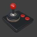 Console Game Store With Classic Joystick Controller Red Buttons And Black Base 3d model