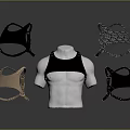 Stylish Harness Tops In Leather Patterned And Beige Styles On Display Mannequin