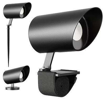 Black Modern Outdoor Lights with Wall Mounted Ground Stake Durable Metal Waterproof for Garden Yard 3d model