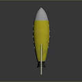 Yellow Rocket Model With Silver Top Blue Details And Space Exploration Elements 3d model