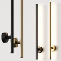 Modern Wall Lamps With Black And Brass Metal Sleek Linear Design For Home Decor