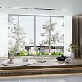 Modern Balcony Indoor Small View Combination Villa Balcony Simple Partition Shape Balcony Cabinet Shoe Cabinet 3d model