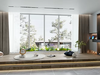 Modern Balcony Indoor Small View Combination Villa Balcony Simple Partition Shape Balcony Cabinet Shoe Cabinet 3d model
