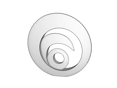 Modern Abstract Circular Spiral Sculpture With Intertwined Loop Design Elements 3d model