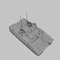 Modern Military Armored Tank With Turret Gun Barrel Tracks And Antennas
