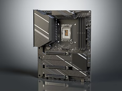 MSI High Performance Gaming Motherboard With CPU Socket Heat Sinks And PCIe Slots For Computer Build 3d model