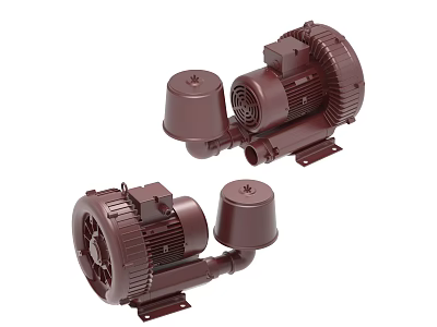 Brown Industrial Blowers With Electric Motors Fan Blades And Base Mounts For Industrial Use 3d model