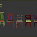 Assorted Style Wooden Furniture Chairs With Diverse Backrest Designs And Colors