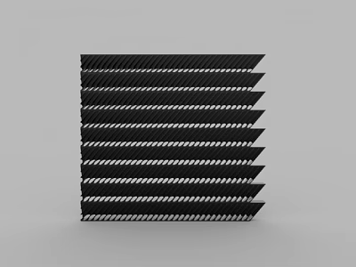 Modern Black Room Divider With White Woven Pattern And Layered Design 3d model