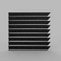 Modern Black Room Divider With White Woven Pattern And Layered Design