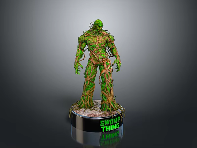 Swamp Thing Character Statue With Green Vines Roots And Plant Like Creature Features 3d model