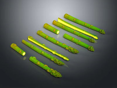 Fresh Green Asparagus Stalks Arranged With Natural Texture And Healthy Look 3d model