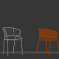 Minimalist Wicker Backrest Chairs With Metal And Wooden Legs In Neutral Room