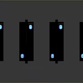 Black Electronic Devices With Green Blue Indicators Arranged On Gray Reflective Background