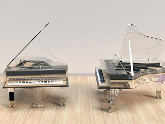 Piano Acrylic Piano Transparent Piano 3d model