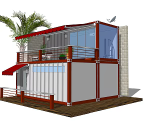 INDUSTRIAL LOFT CONTAINER CONSTRUCTION 3d model