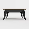 Modern Coffee Table with Wooden Tabletop and Black Metal Legs for Minimalist Living Room Decor