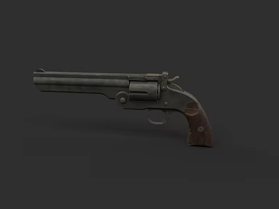 Vintage Revolver Firearm With Wooden Grip And Classic Metal Barrel Design 3d model