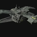 Advanced Cosmic Spacecraft 3D Model With Aerodynamic Structure And Green Exterior