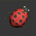 Adorable Red Black Spotted Ladybug Decorative Figure With Shiny Body For Household Decoration
