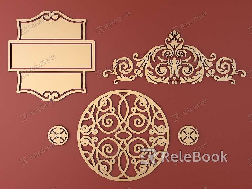 European-style Metal Carved European Pattern Hollow Carved Pattern model