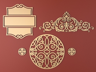 European-style Metal Carved European Pattern Hollow Carved Pattern 3d model