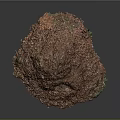 Natural Brown And Green Debris Pile With Crushed Texture On Gray Background