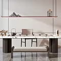 Modern Tea Table And Chairs Set With Marble Top And Decorative Tea Accessories