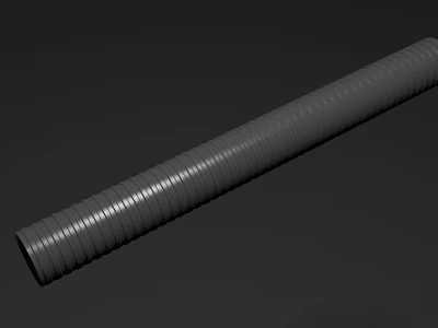 Gray Spiral Textured Pen With Modern Design And Elongated Metallic Body 3d model