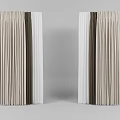 Modern Simple Curtains With Beige Dark Brown White Pleated Texture Design 3d model