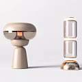 Modern Table Lamps With Wooden Bases Transparent Cubes And Black Arc Shades