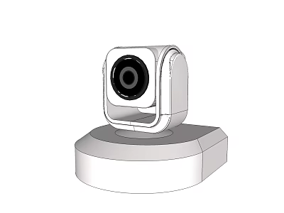 White Projection Security Camera With Lens And Base Stand For Home Surveillance 3d model