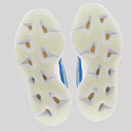 Blue White Black Casual Sports Shoes With Breathable Mesh And Stripe Design