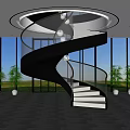 modern revolving staircase 3d model