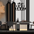 Modern Dining Table and Chair Combination 3d model
