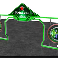 Heineken Brand Display Archway With Green Lighting And Circular Logos