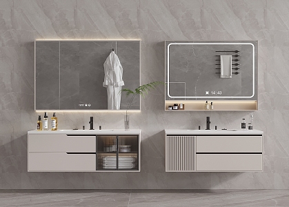 Modern Hanging Bathroom Cabinet Hanging Bathroom Cabinet Washstand Mirror Toiletries 3d model