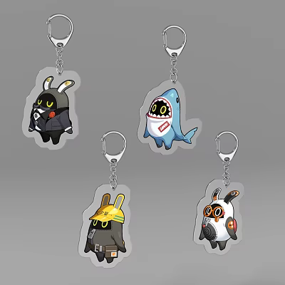 Cute Cartoon Keychains With Rabbit Shark Characters In Suit Helmet And Goggles 3d model Cute Cartoon Keychains With Rabbit Shark Characters In Suit Helmet And Goggles 3d model