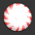 Shiny Round Red And White Striped Peppermint Candy On Black Background