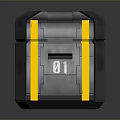 Durable Gray Storage Box With Yellow Stripes Number 01 For Household Organizing
