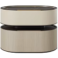 Modern Single Bed With Light And Dark Wood Nightstand And Gold Accents