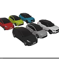 Three Modern Stylish Cars With Silver Black White Exterior And SUV Sedan Models