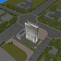 Modern High Rise Office Building With Glass Curtain Wall And Sleek Architectural Design