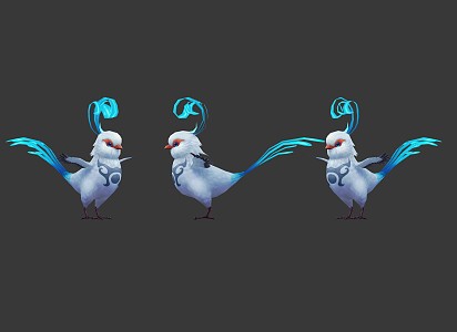 Modern Bird Spirit Pet Cartoon Bird Parrot 3d model