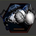 Game Movie Character Wearing Detailed Spacesuit Holding Helmet Standing On Red Black Base