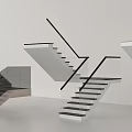 Modern Stairs Design Featuring Glass Railings Floating Steps And Metal Frames 3d model